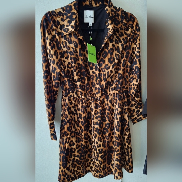 Sam Edelman Leopard Satin Dress NEW! - Picture 1 of 10